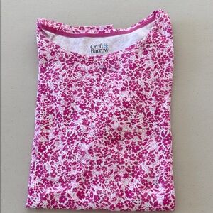 croft & barrow White and Pink Floral Short Sleeve Tee